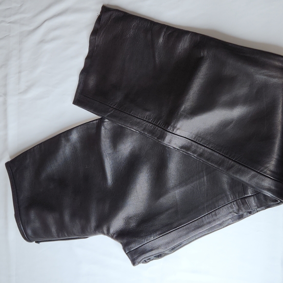 VINTAGE 90's Christian Lauren Paris Buttery Soft Leather Pants, Black, 10 - Picture 9 of 13